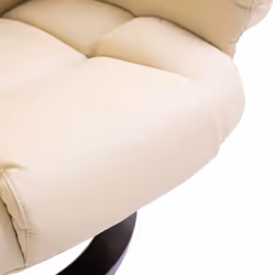 HOMCOM PU Leather Manual Reclining Armchair Footstool Set Padded Seat Cream - Additional view 8