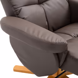 HOMCOM Recliner Chair and Footstool PU Leather Wooden Base Brown - Additional view 8