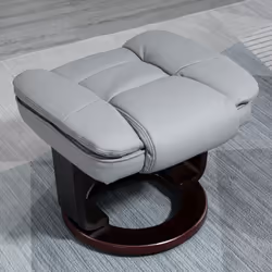 HOMCOM Swivel Manual Recliner and Footrest Set PU Lounge Chair Grey - Additional view 8