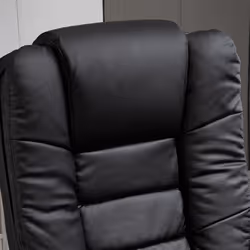 HOMCOM Swivel Manual Recliner Footrest Set PU Leather Lounge Black - Additional view 7