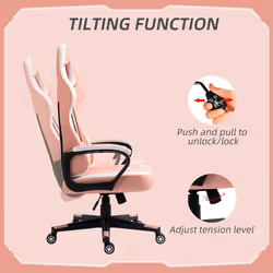Vinsetto Racing Gaming Chair w/ Lumbar Support, Gamer Office Chair, Pink