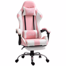 Vinsetto Racing Gaming Chair w/ Lumbar Support, Office Gamer Chair, Pink
