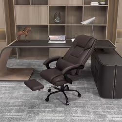Vinsetto PU Leather Massage Office Chair Height Adjustable Computer Chair Brown - Additional view 8