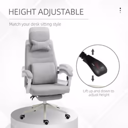 Vinsetto Home Office Chair Reclining Computer Chair w/ Lumbar Support Grey