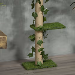 PawHut 242cm Adjustable Floor-To-Ceiling Cat Tower w/ Anti-Slip Kit - Green - Additional view 6