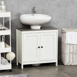 kleankin Bathroom Sink Cabinet, Freestanding Under Sink Cabinet Adjustable Shelf