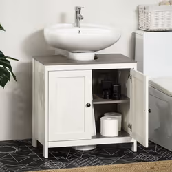kleankin Bathroom Sink Cabinet, Freestanding Under Sink Cabinet Adjustable Shelf - Additional view 4