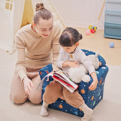HOMCOM Kids Armchair Toddler Sofa Seat Children Chair Couch w/ Wooden Frame