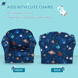 HOMCOM Kids Armchair Toddler Sofa Seat Children Chair Couch w/ Wooden Frame