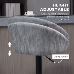 HOMCOM Modern Swivel Bar Stools Set of 2 with Adjustable Height, Light Grey