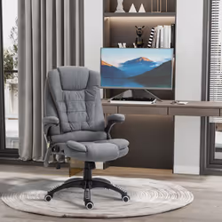 Vinsetto Office Chair with Heating Massage Points, Relaxing Reclining, Grey