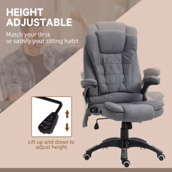Vinsetto Office Chair with Heating Massage Points, Relaxing Reclining, Grey