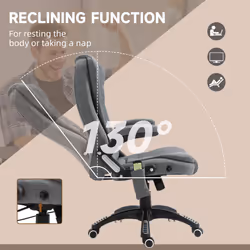 Vinsetto Office Chair with Heating Massage Points, Relaxing Reclining, Grey - Additional view 5