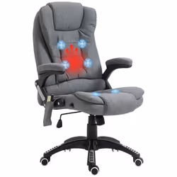 Vinsetto Office Chair with Heating Massage Points, Relaxing Reclining, Grey - Additional view 7