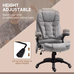 Vinsetto Office Chair w/ Heating Massage Points Relaxing Reclining Grey - Additional view 4