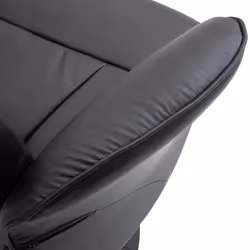 HOMCOM PU Leather 2 Pcs Reclining Armchair Ottoman 360 Swivel Black - Additional view 8