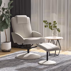 HOMCOM Adjustable Recliner Swivel Leather Armchair 360 Rotatable W/ Footrest