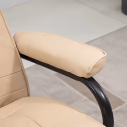 HOMCOM Massage Recliner Chair Cushioned Ottoman 10 Point Vibration Cream - Additional view 5