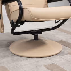 HOMCOM Massage Recliner Chair Cushioned Ottoman 10 Point Vibration Cream - Additional view 6