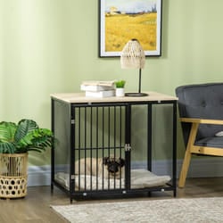 PawHut Dog Crate Furniture w/ Soft Cushion, for Indoor Use, Small, Medium Dogs