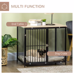 PawHut Dog Crate Furniture w/ Soft Cushion, for Indoor Use, Small, Medium Dogs