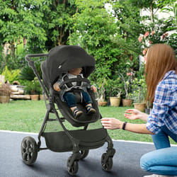 HOMCOM 2 in 1 Pushchair Stroller w/ Reversible Seat Single Hand Foldable Black
