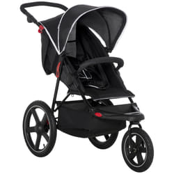 HOMCOM Foldable Three-Wheeler Baby Stroller w/ Sun Canopy, Storage