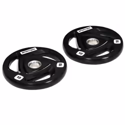 SPORTNOW Olympic Weight Plates for 2'' Barbell Bar with Tri Grips, 2 x 10kg