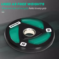 SPORTNOW Olympic Weight Plates for 2'' Barbell Bar with Tri Grips, 2 x 10kg