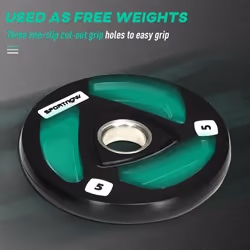 SPORTNOW Olympic Weight Plates for 2'' Barbell Bar with Tri Grips, 2 x 5kg