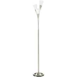 HOMCOM Modern Upright Floor Lamp with 3 Light, Steel Base Living Room