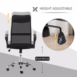 HOMCOM Executive Office Chair High Back Mesh Back Seat Desk Chairs, Black