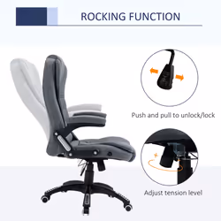 Vinsetto High Back Home Office Chair Swivel Linen Fabric Desk Chair, Dark Grey - Additional view 4