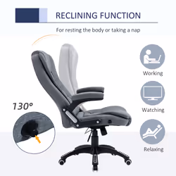 Vinsetto High Back Home Office Chair Swivel Linen Fabric Desk Chair, Dark Grey - Additional view 5