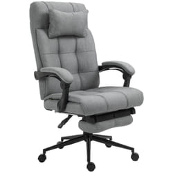 Vinsetto Office Chair Adjustable Height w/ Wheels Footrest Light Grey