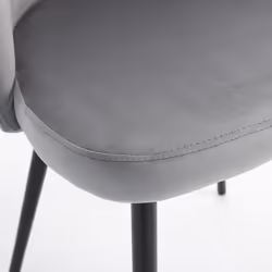 HOMCOM Modern Upholstered Fabric Bucket Seat Dining Chairs Set of 2 Grey - Additional view 8