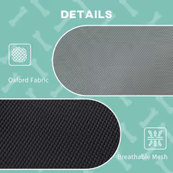 PawHut 122cm Elevated Dog Bed Cooling Raised Pet Cot UV Protection Canopy Grey