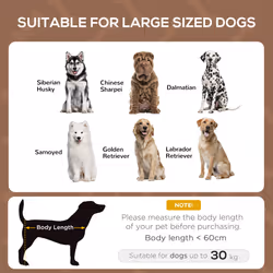 PawHut 92cm Elevated Dog Bed Cooling Raised Pet Cot UV Protection Canopy Brown