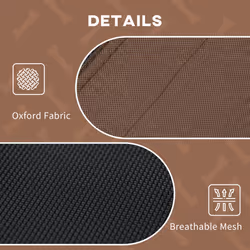 PawHut 76cm Elevated Dog Bed Cooling Raised Pet Cot UV Protection Canopy Brown