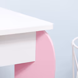 ZONEKIZ Kids Vanity Set w/ Mirror, Drawer, Cute Patterns, for Girls - Pink - Additional view 7