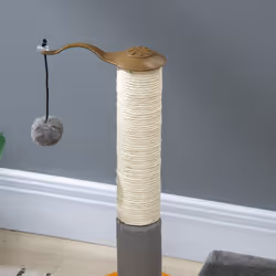 PawHut 56cm Cat Tree for Indoor Cats, Scratching Post w/ Cat Toys - Grey - Additional view 7