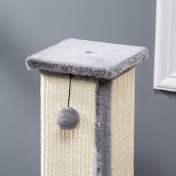 PawHut 81cm Cat Scratching Post w/ Sisal Rope, Hanging Ball, Soft Plush - Grey - Additional view 7