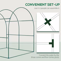 Outsunny Walk in Polytunnel Greenhouse with Roll-up Window and Door, Green - Additional view 5