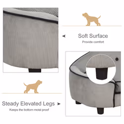 PawHut Dog Sofa Puppy Chair Kitten Bed Lounge w/ Cushion, for XS and S Dogs