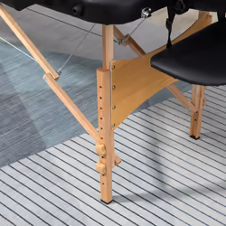 HOMCOM Wooden Folding Spa Beauty Massage Table w/ 2 Sections, Carry Bag, Black - Additional view 6