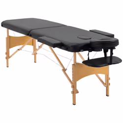 HOMCOM Wooden Folding Spa Beauty Massage Table w/ 2 Sections, Carry Bag, Black - Additional view 8