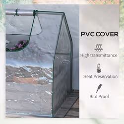 Outsunny Raised Garden Bed Planter Box with Greenhouse, Large Window, Clear - Additional view 4