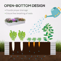 Outsunny Raised Garden Bed Planter Box with Greenhouse, Large Window, Clear - Additional view 5
