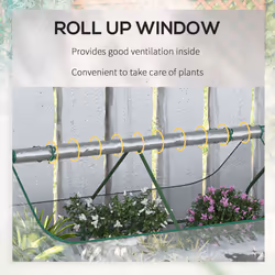 Outsunny Raised Garden Bed Planter Box with Greenhouse, Large Window, Clear - Additional view 6
