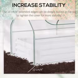 Outsunny Raised Garden Bed Planter Box with Greenhouse, Large Window, Clear - Additional view 7